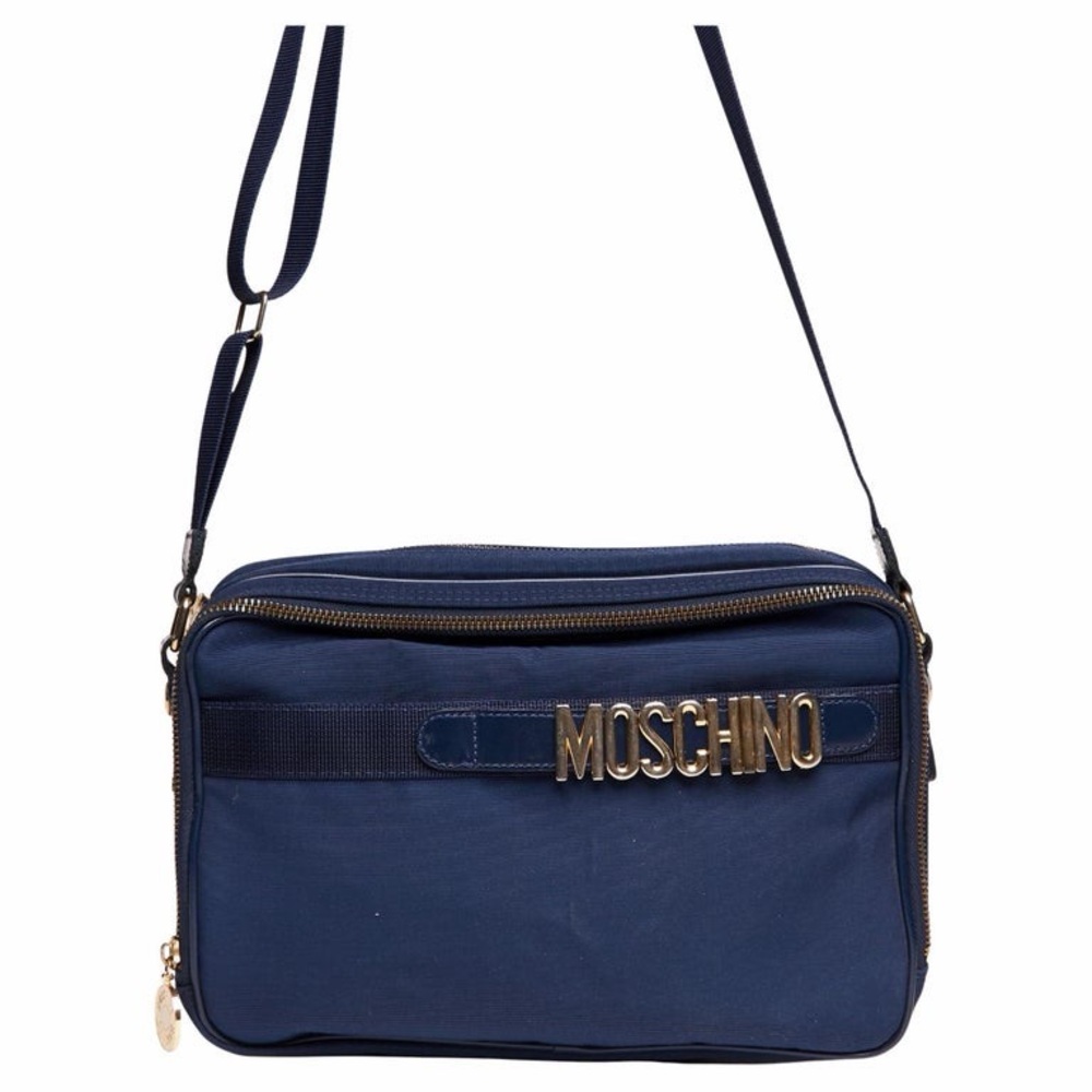 🔥🔥🔥AUTHENTIC Moschino Blue Nylon Camera Crossbody Bag